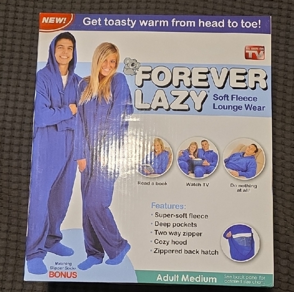 Forever Lazy Soft Fleece Lounge Wear - Blue